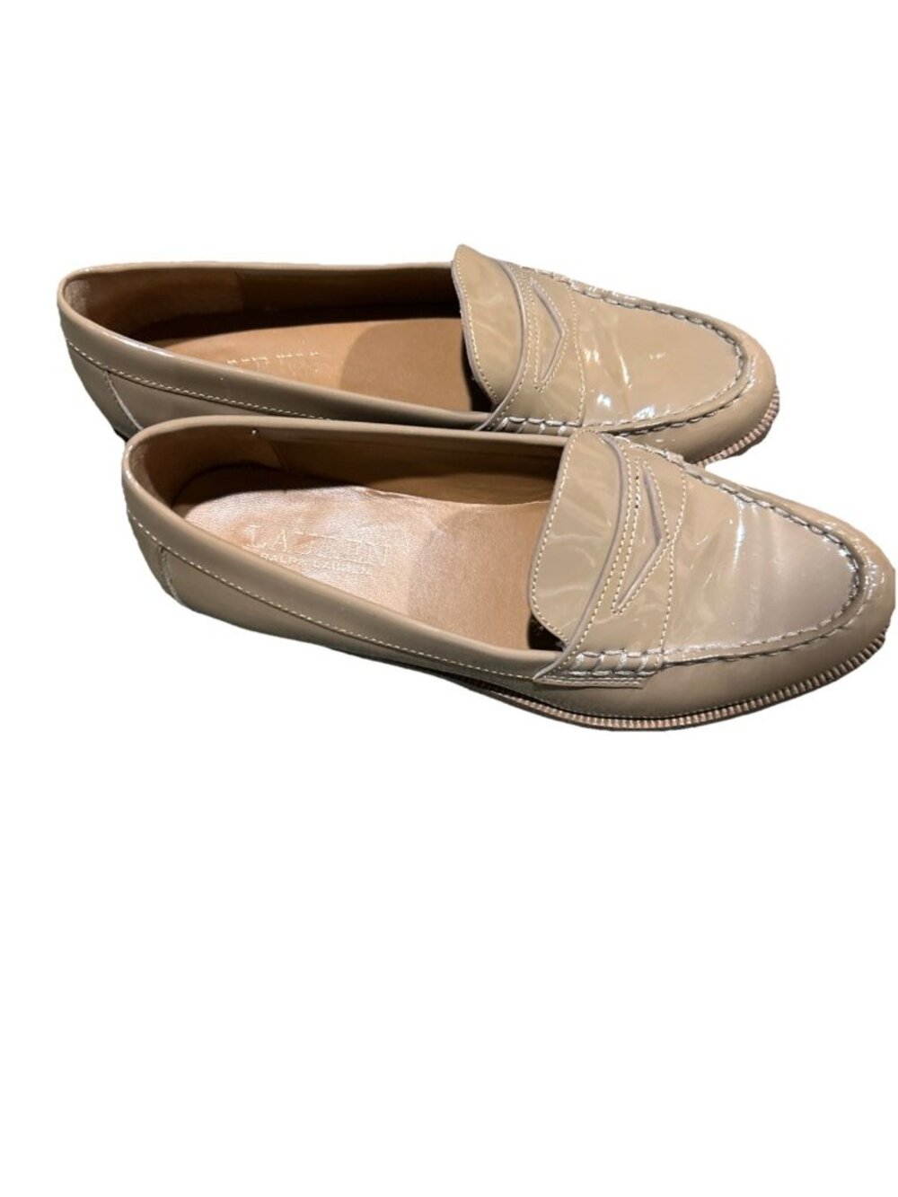 Ralph Lauren Barrett Penny Loafer Slip-On Patent Leather Walnut Brown 6.5 B - Picture 3 of 9